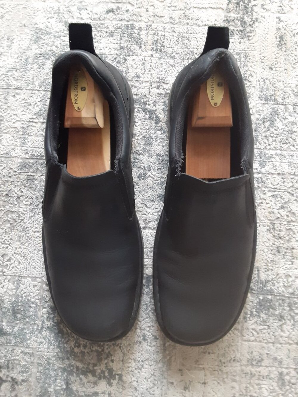 Mens Merrell Black leather slip-on with shoes horns, size 13
